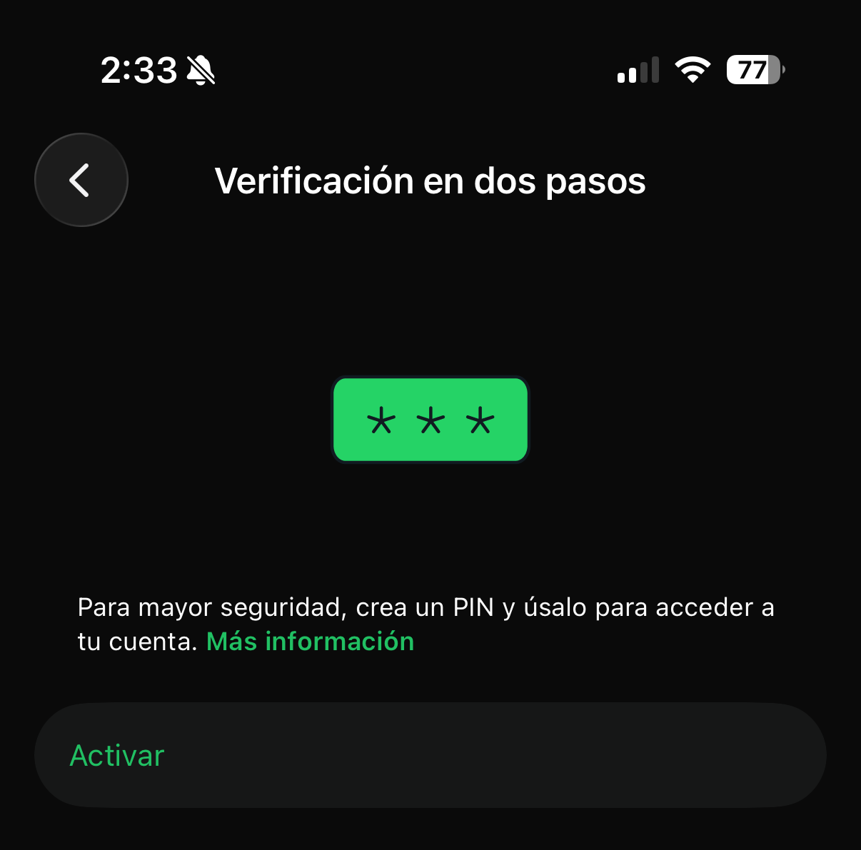 Verificación en dos pasos